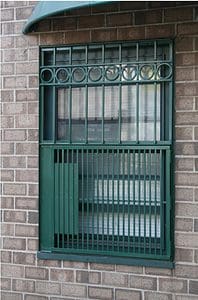 This is an image of a metal window guard.