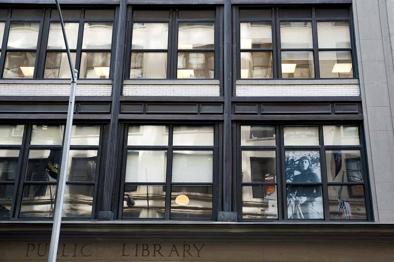 Aluminum windows in a building