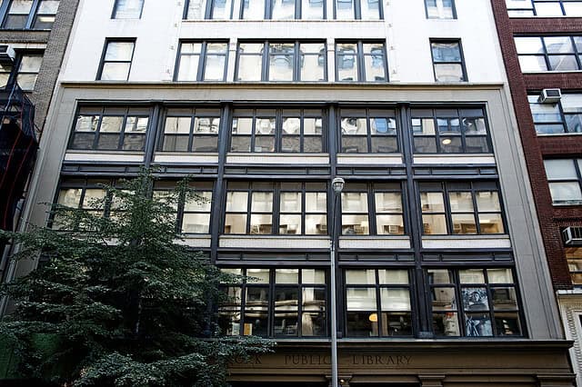 Aluminum windows in a building