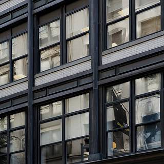 Aluminum windows in a building at Gloss Studio.